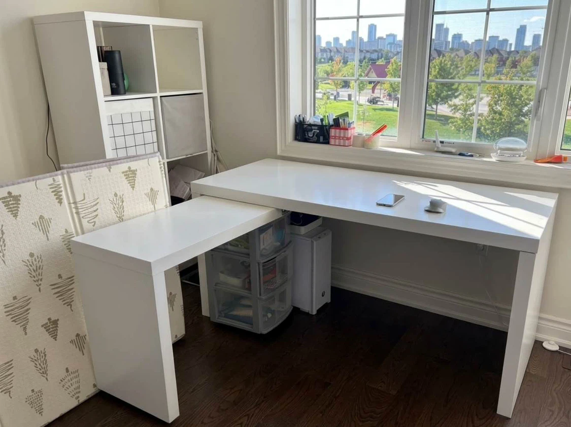 IKEA MALM Desk with pull-out panel, white