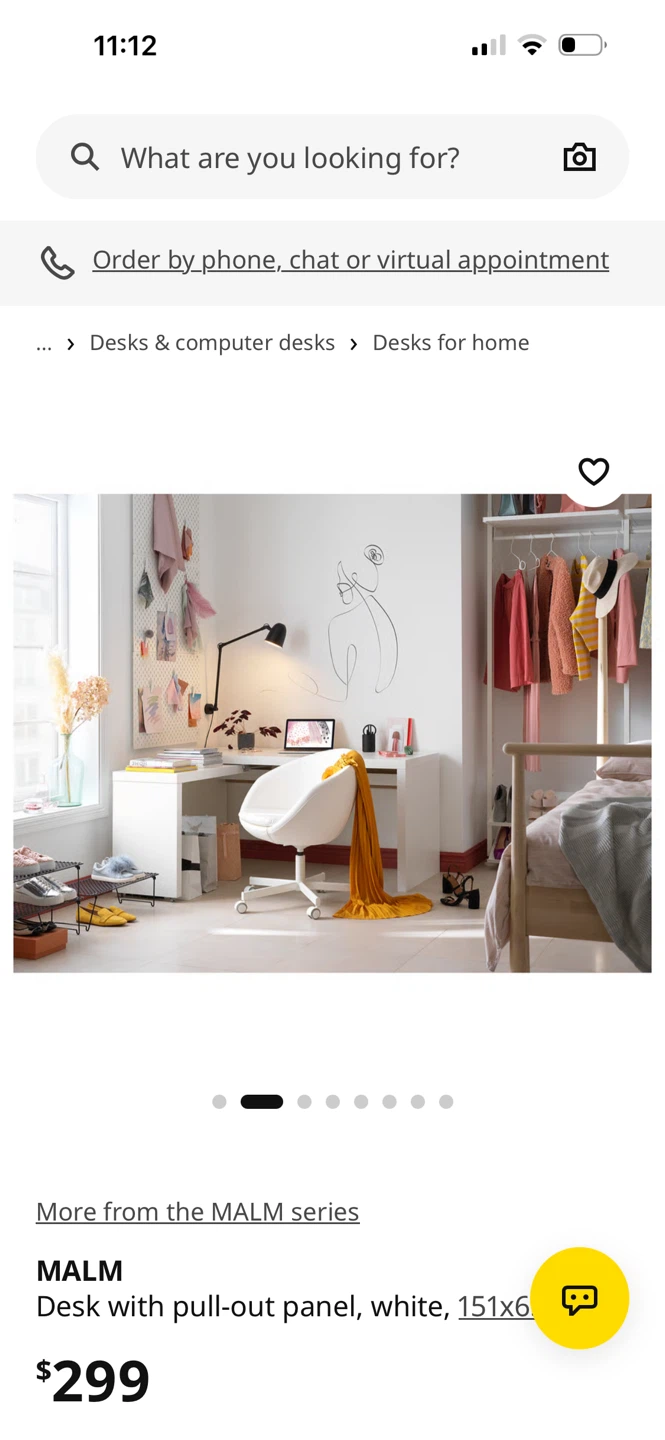 IKEA MALM Desk with pull-out panel, white - photo 2