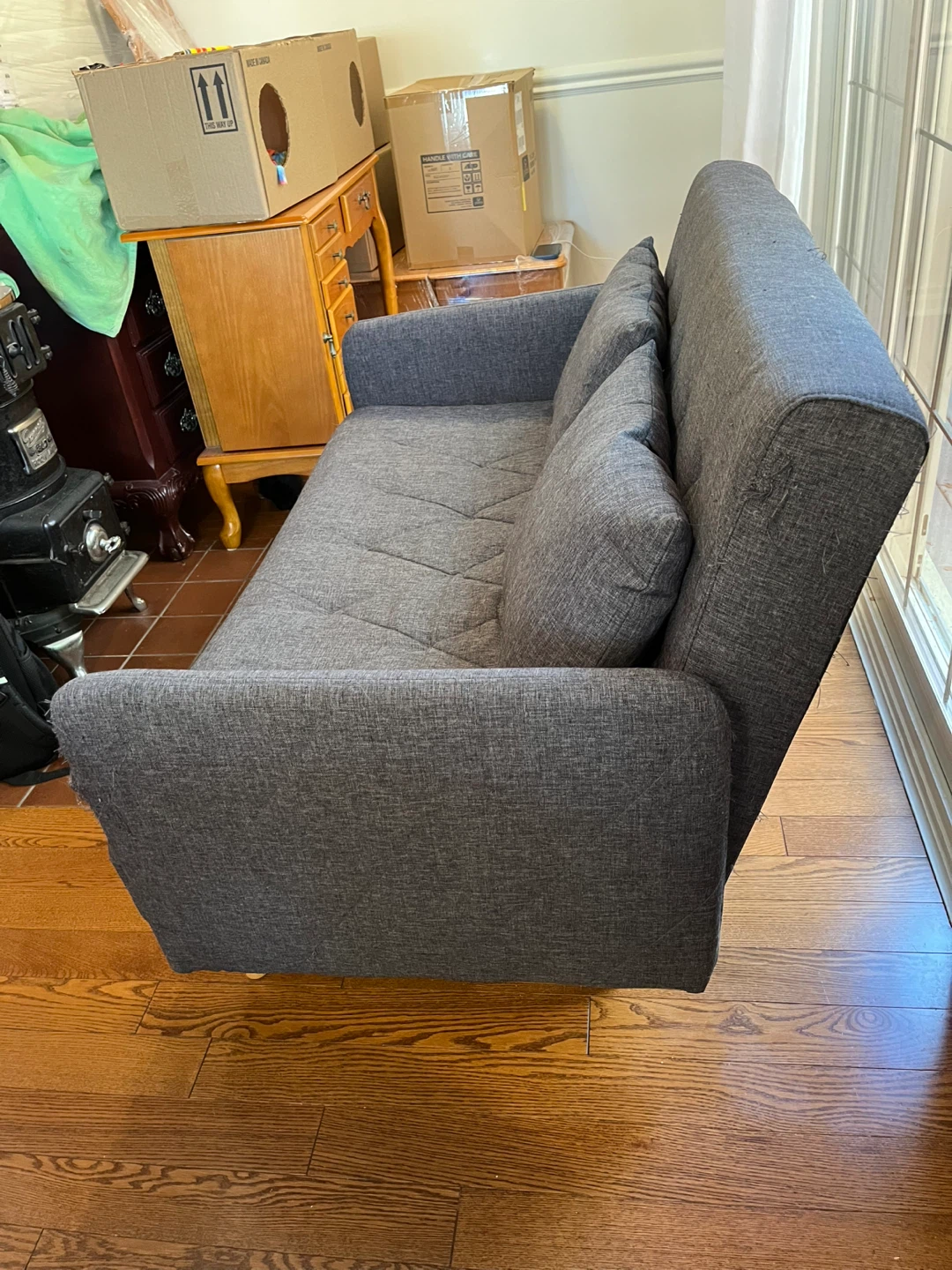 Dark Grey Convertible Sofa Bed - photo 2