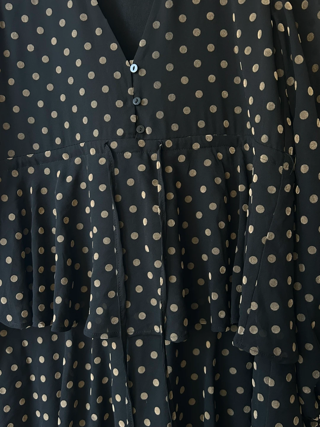 Zara Black Polka Dot Tiered Dress - photo 4