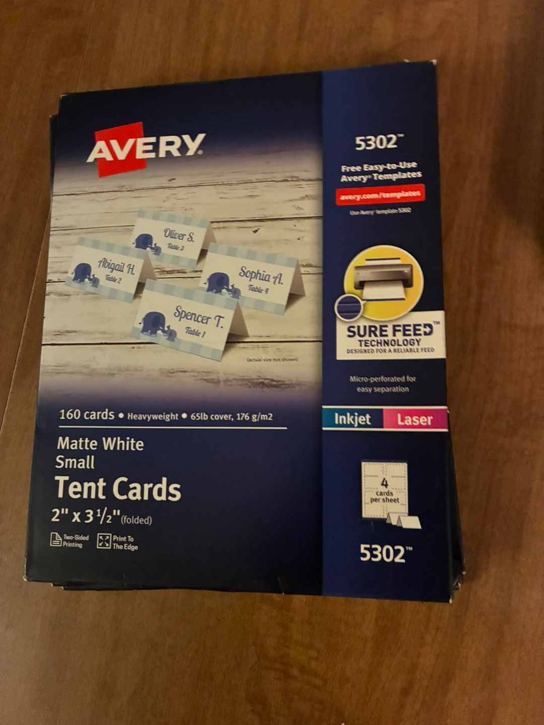 Avery 5302 Small Tent Cards, Matte White