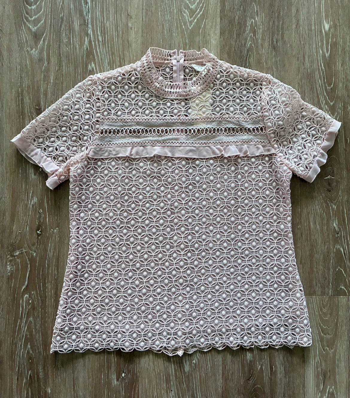 Sandro Paris Lace Top - Light Pink
