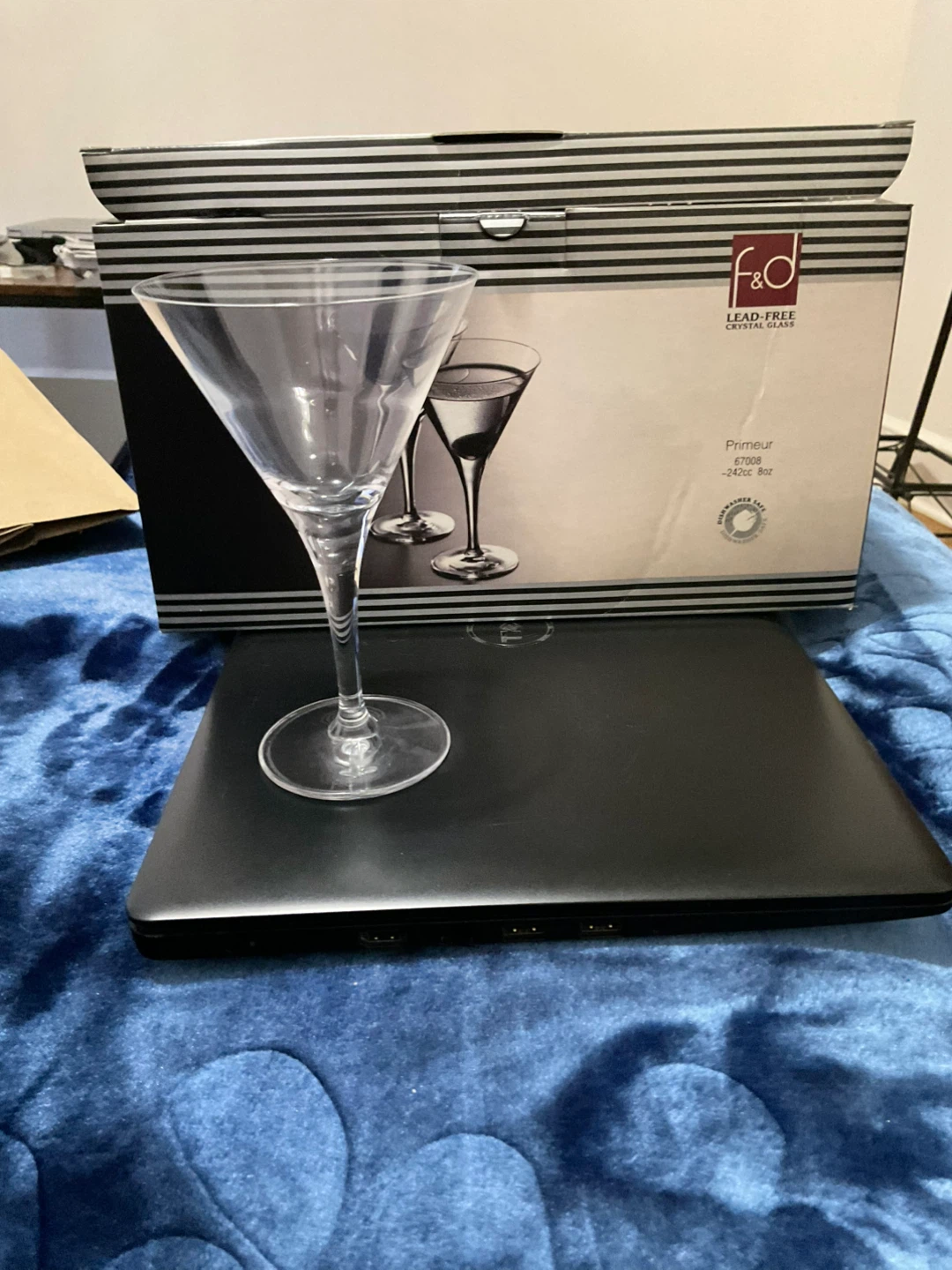 F&D Primeur Lead-Free Crystal Martini Glass
