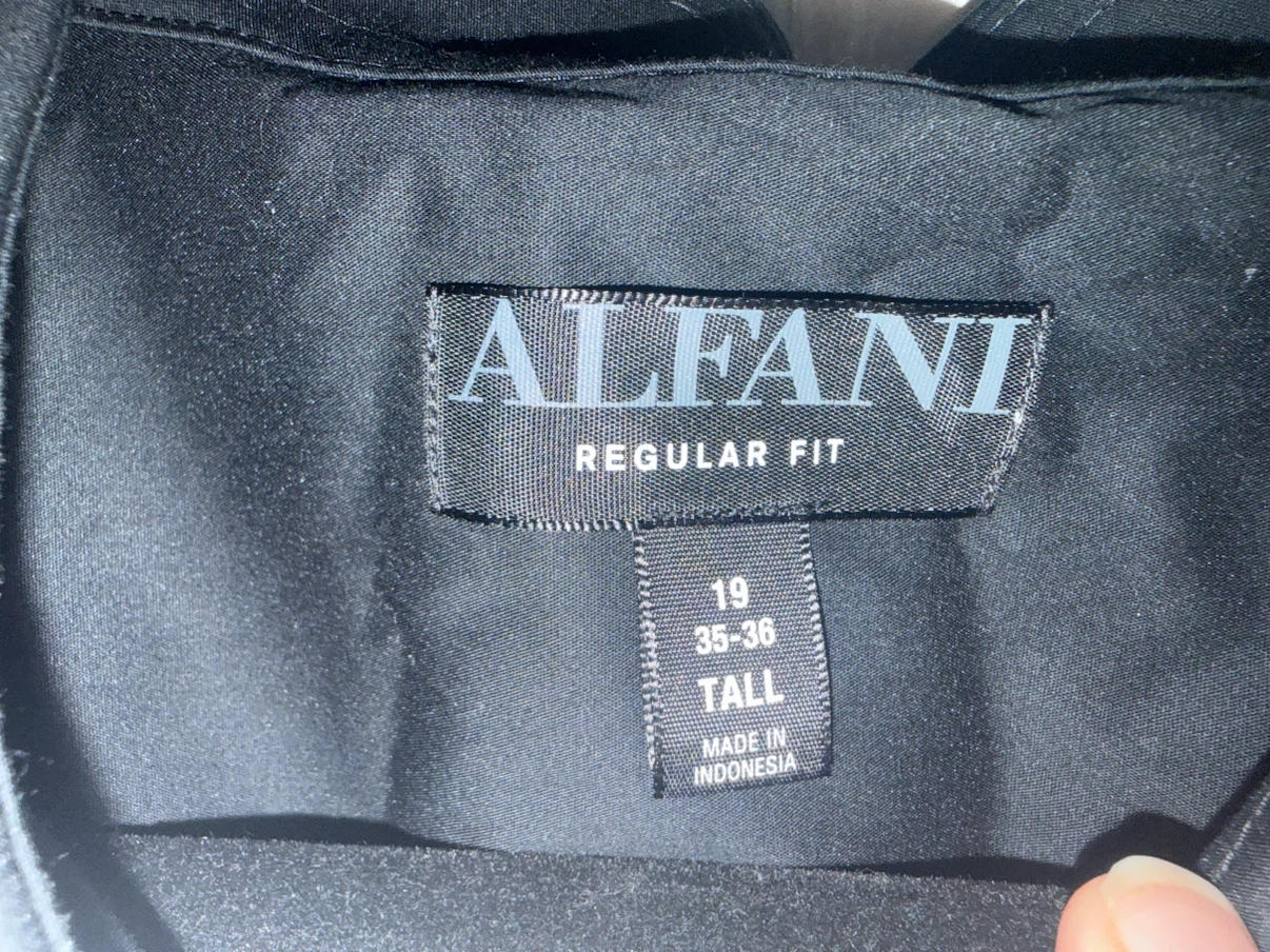 Alfani Black Regular Fit Tall Long Sleeve Shirt - photo 3