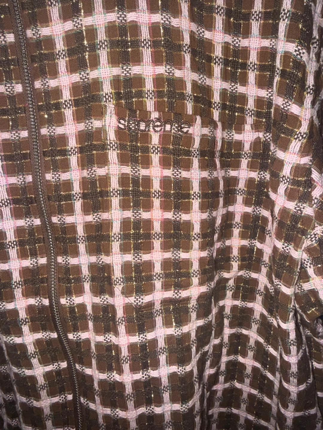 Supreme Metallic Plaid Zip Up Shirt - photo 3