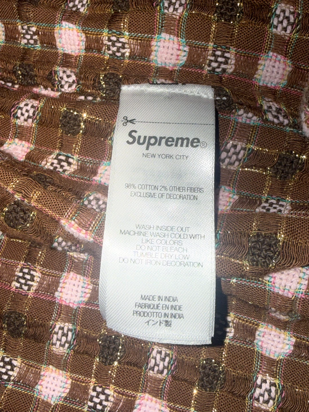 Supreme Metallic Plaid Zip Up Shirt - photo 4