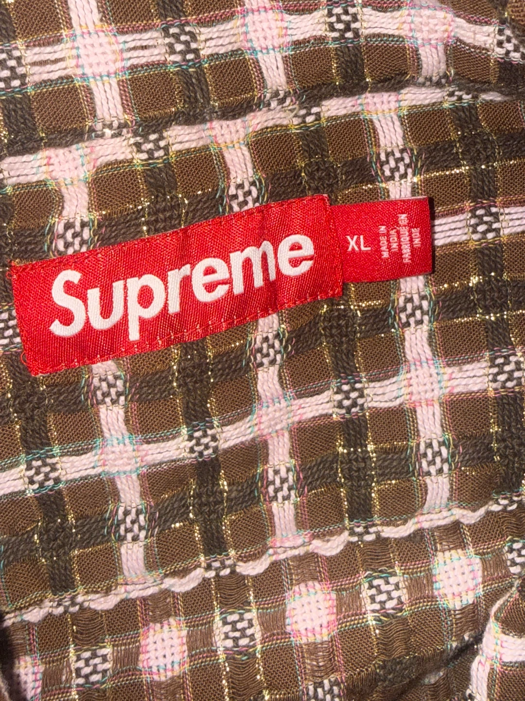 Supreme Metallic Plaid Zip Up Shirt - photo 5