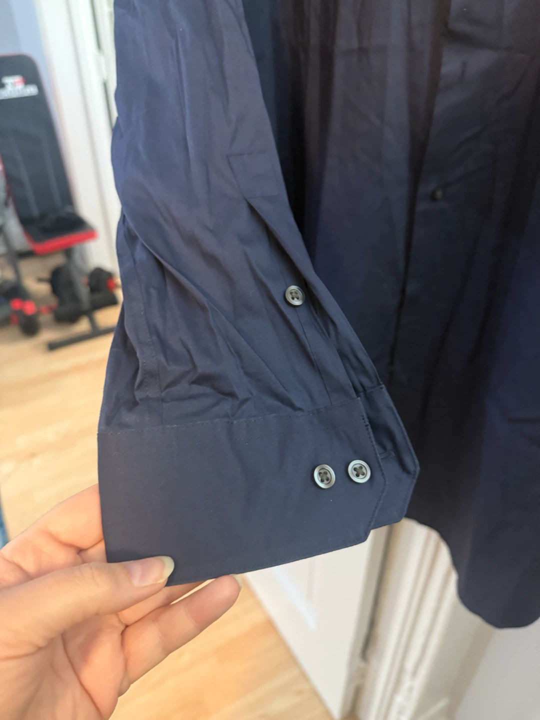 Alfani Navy Blue Button-Down Shirt - photo 2