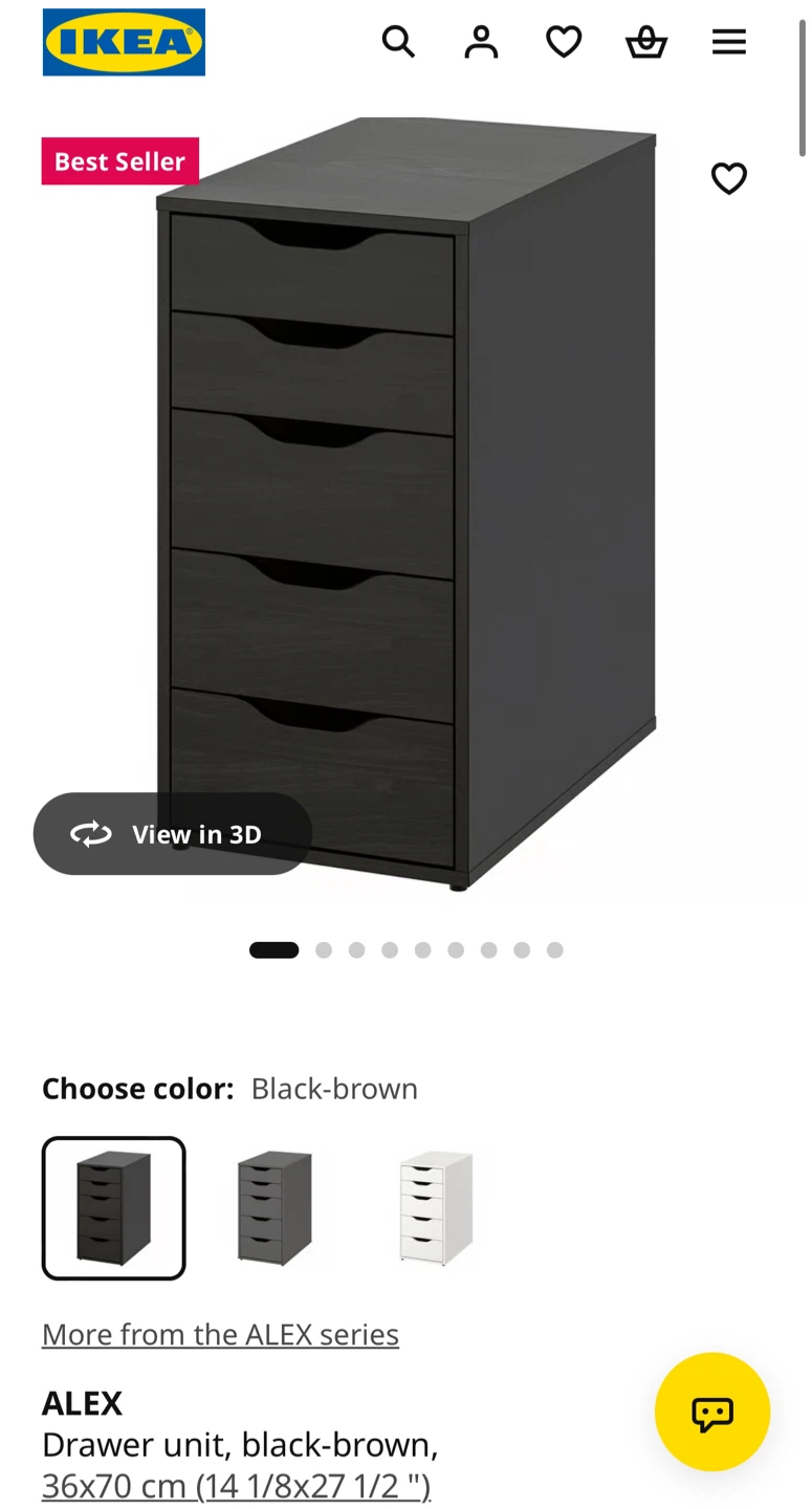 IKEA Alex Drawer Unit Black-Brown - photo 2