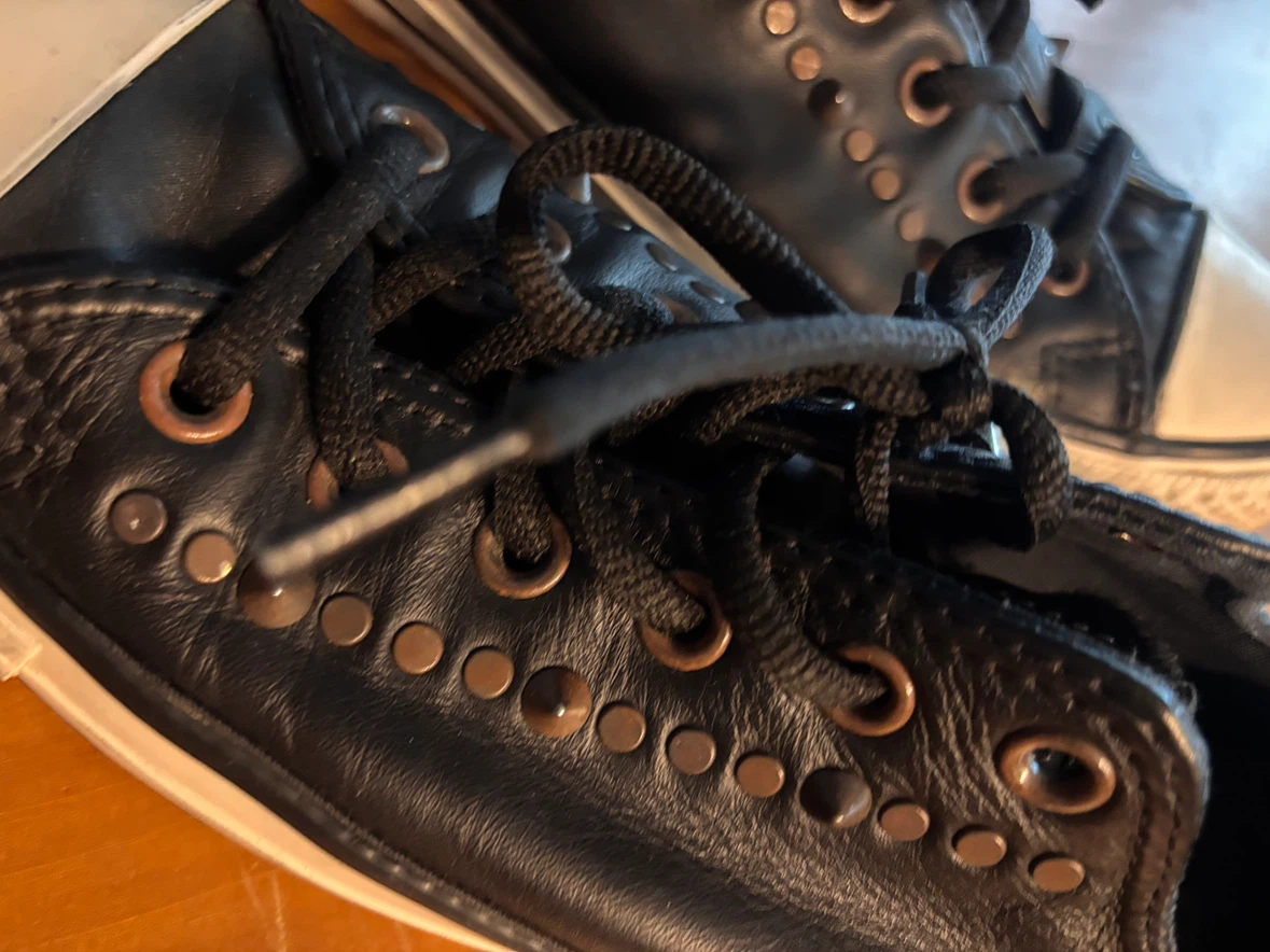 Converse All Star Leather Studded leather Sneakers Black - photo 3
