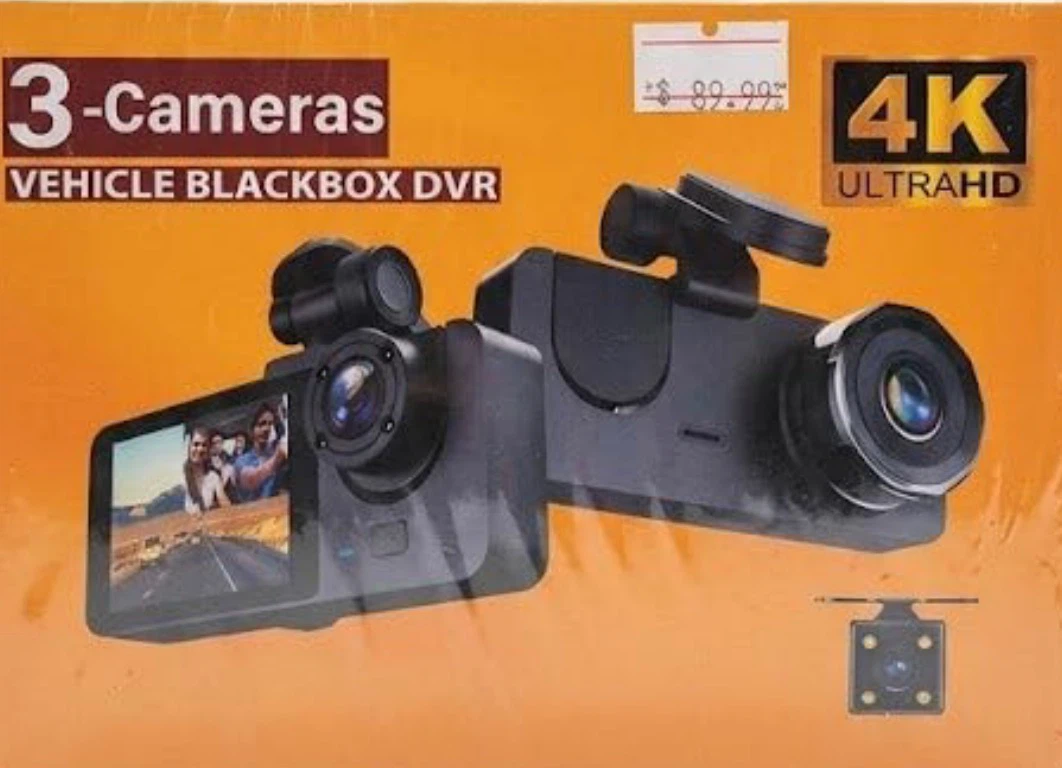 3-Camera 4K UltraHD Vehicle Blackbox DVR