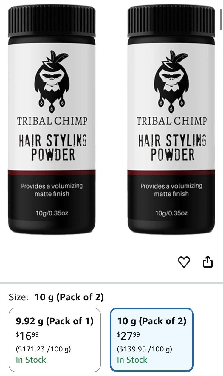 Tribal Chimp Hair Styling Powder (Pack of 2) - photo 4