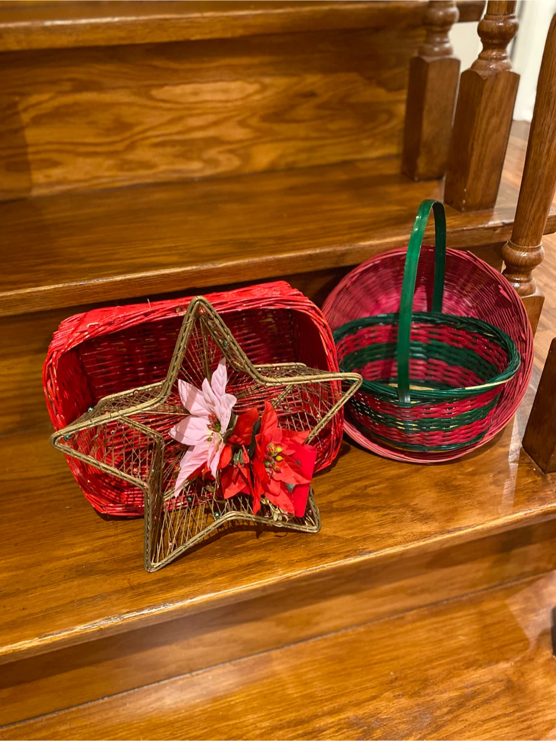 Set of 4 Christmas Holiday Decorative Baskets