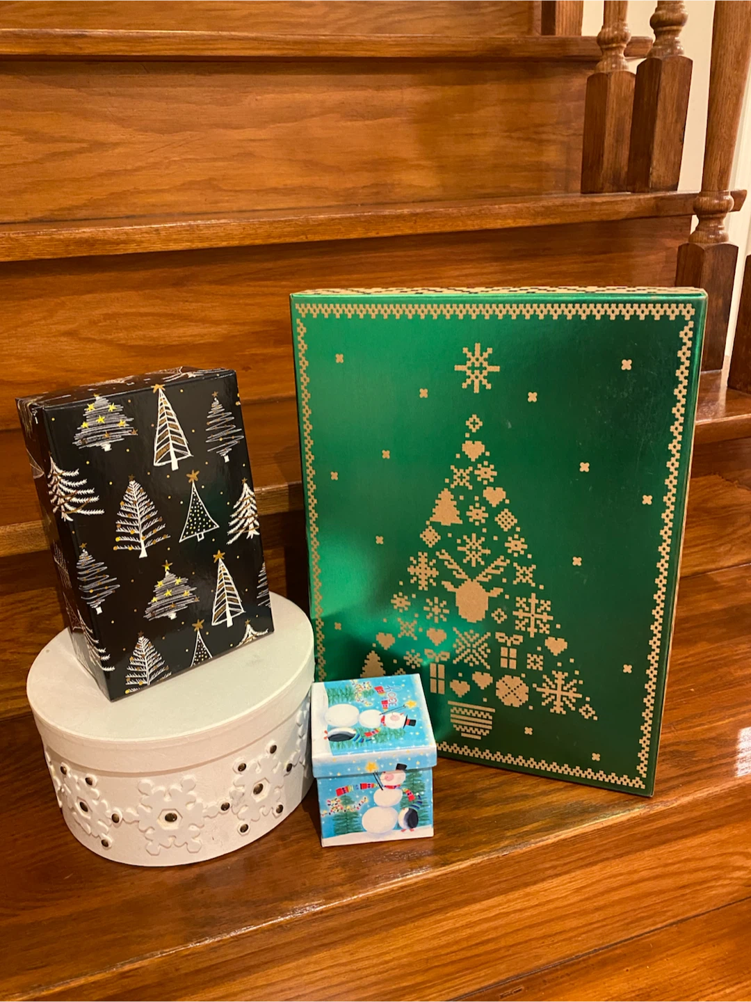 Set of 4 Decorative Christmas Gift Boxes