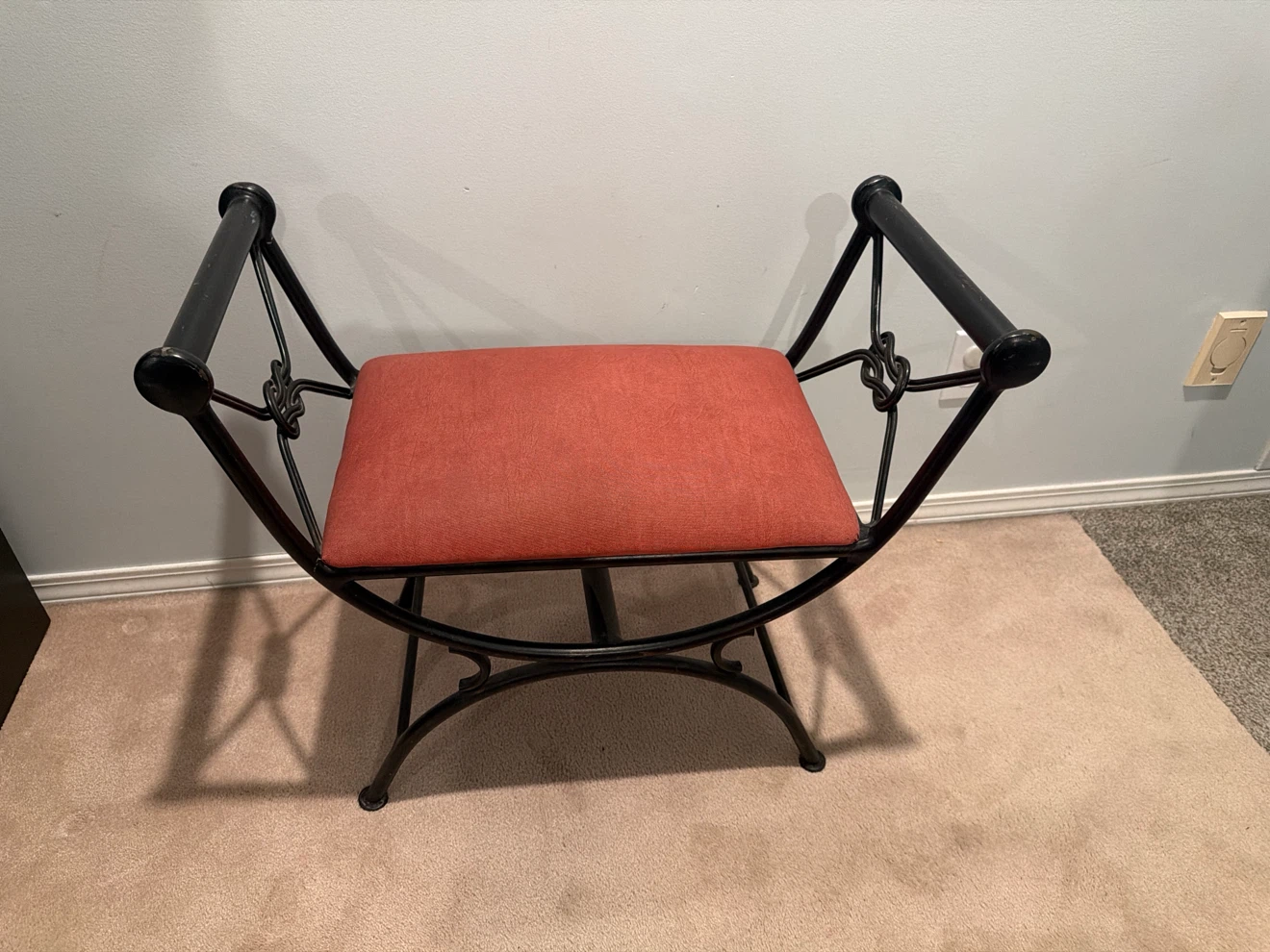Wrought Iron Vanity Stool - photo 3