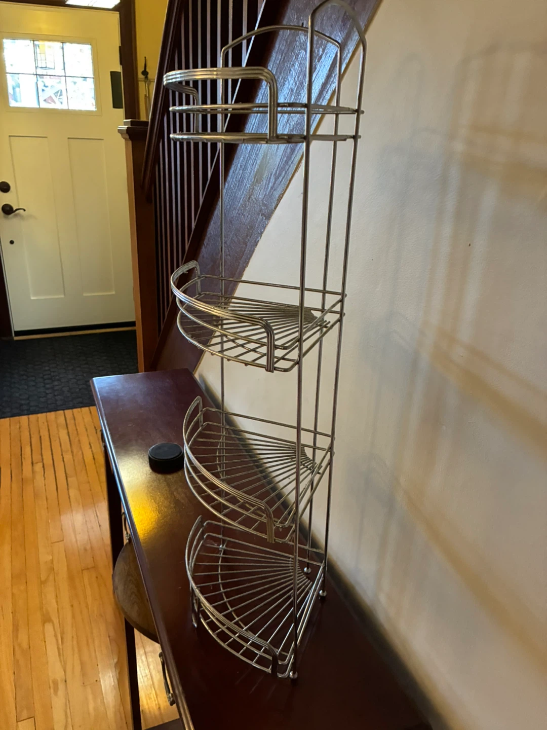 Chrome Metal Corner Shelves Kitchen Bathroom Shower Storage - photo 4