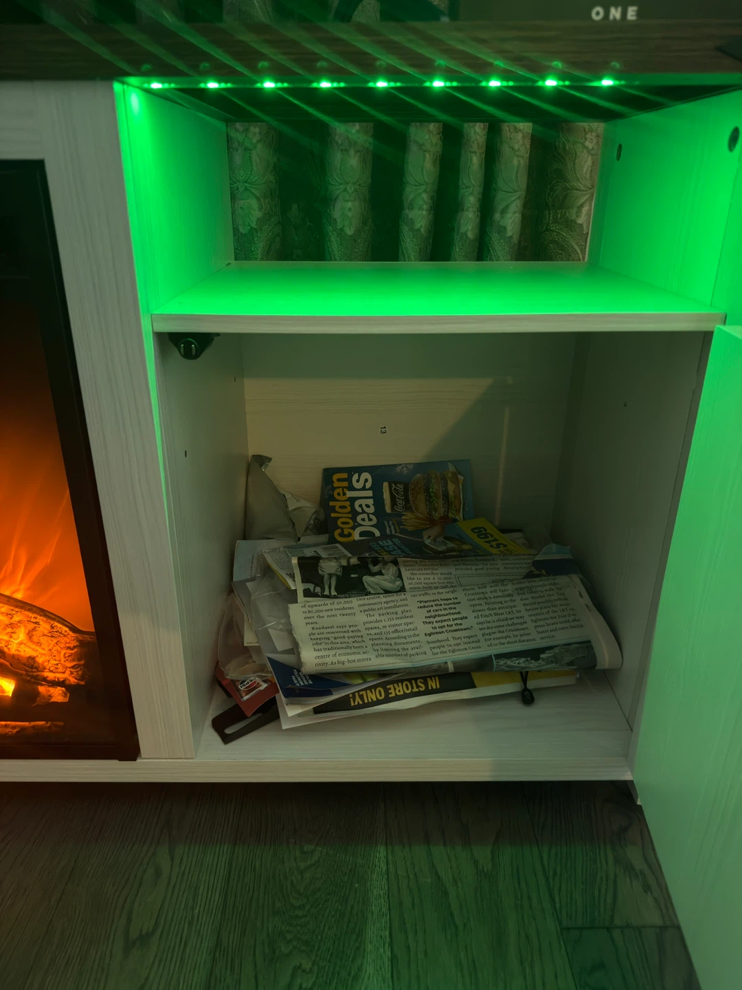 Farmhouse TV Stand with Electric Fireplace - photo 4