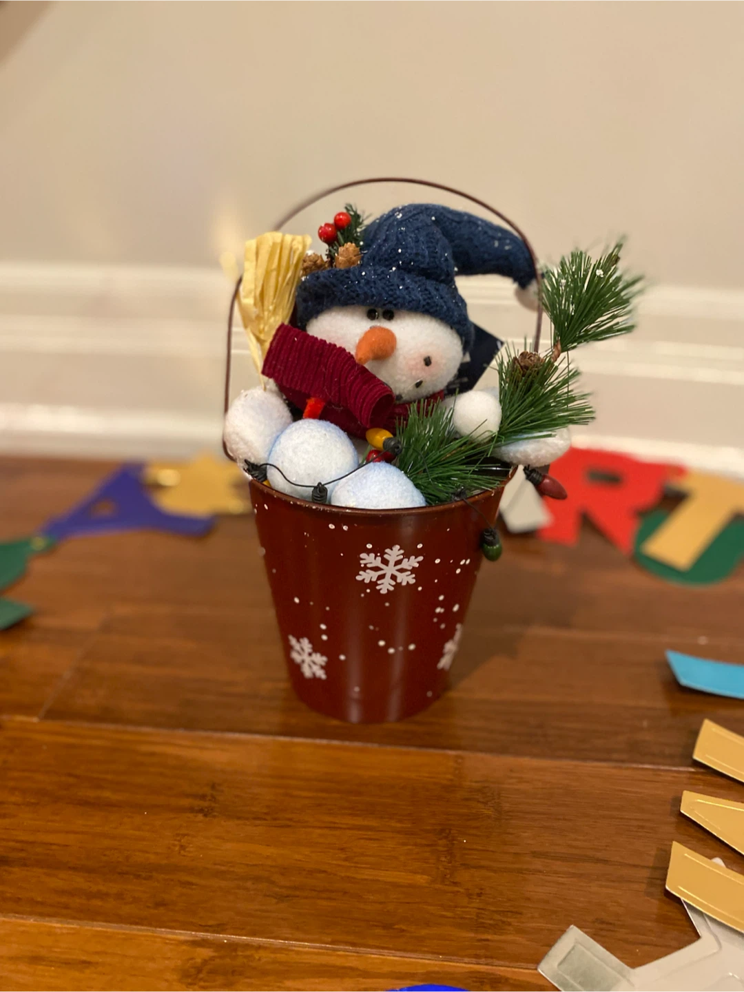 Christmas Snowman Bucket Decoration - photo 2