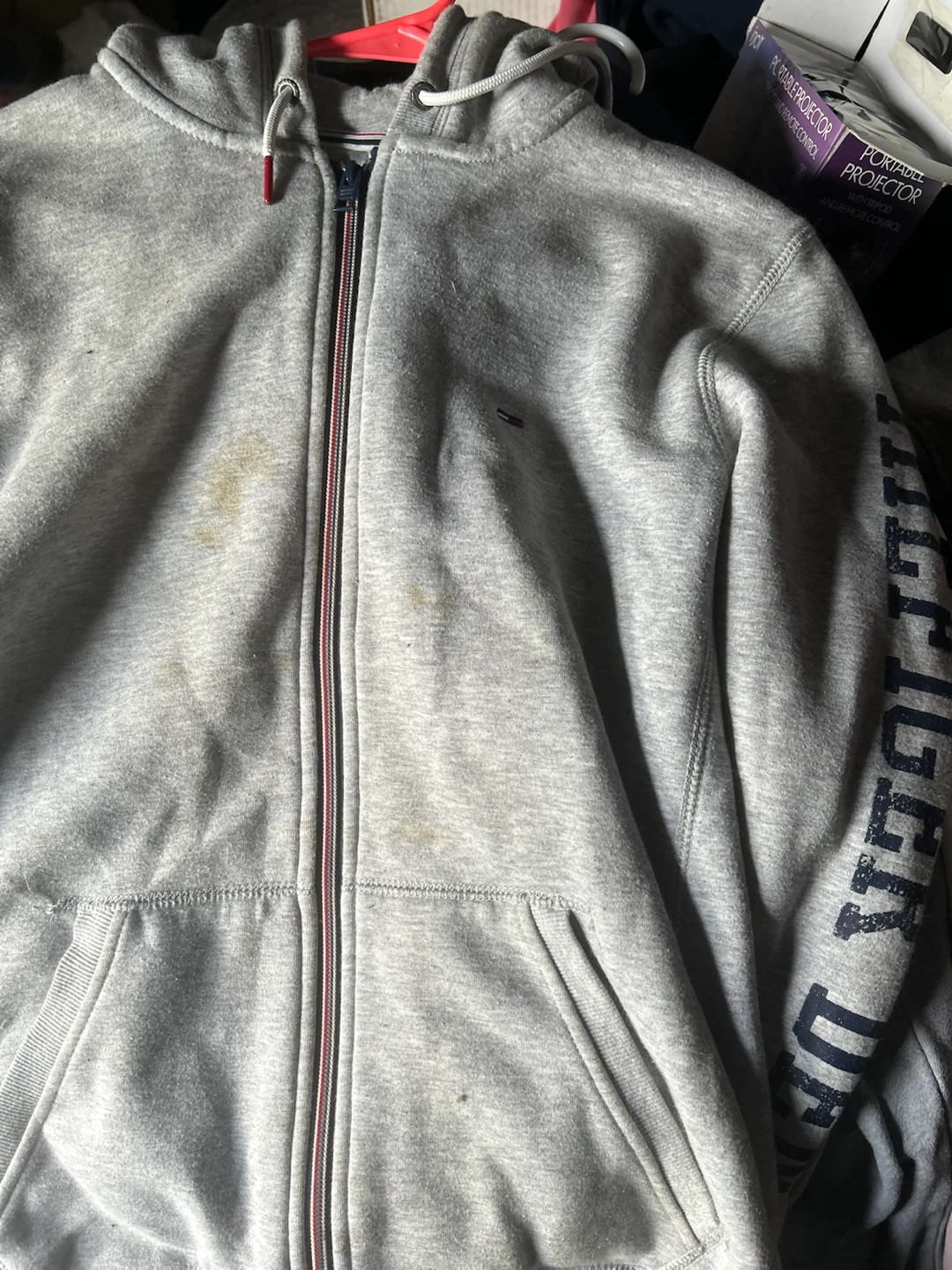 Tommy Hilfiger Denim Zip-Up Hoodie Gray Size M