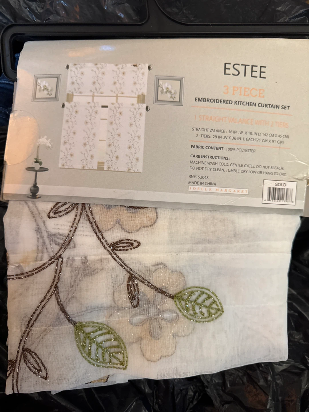 Joelle Margaret Estee 3 Piece Kitchen Curtain Set