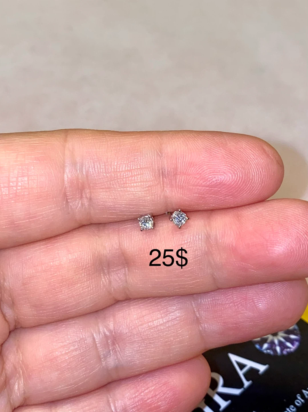 GRA Certified Sterling Silver Stud Earrings - photo 3