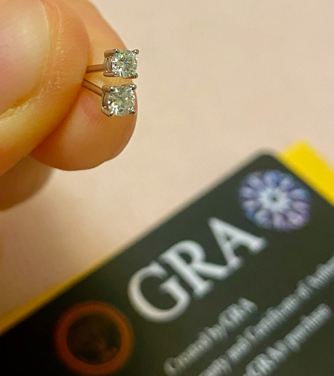 GRA Certified Sterling Silver Stud Earrings - photo 5