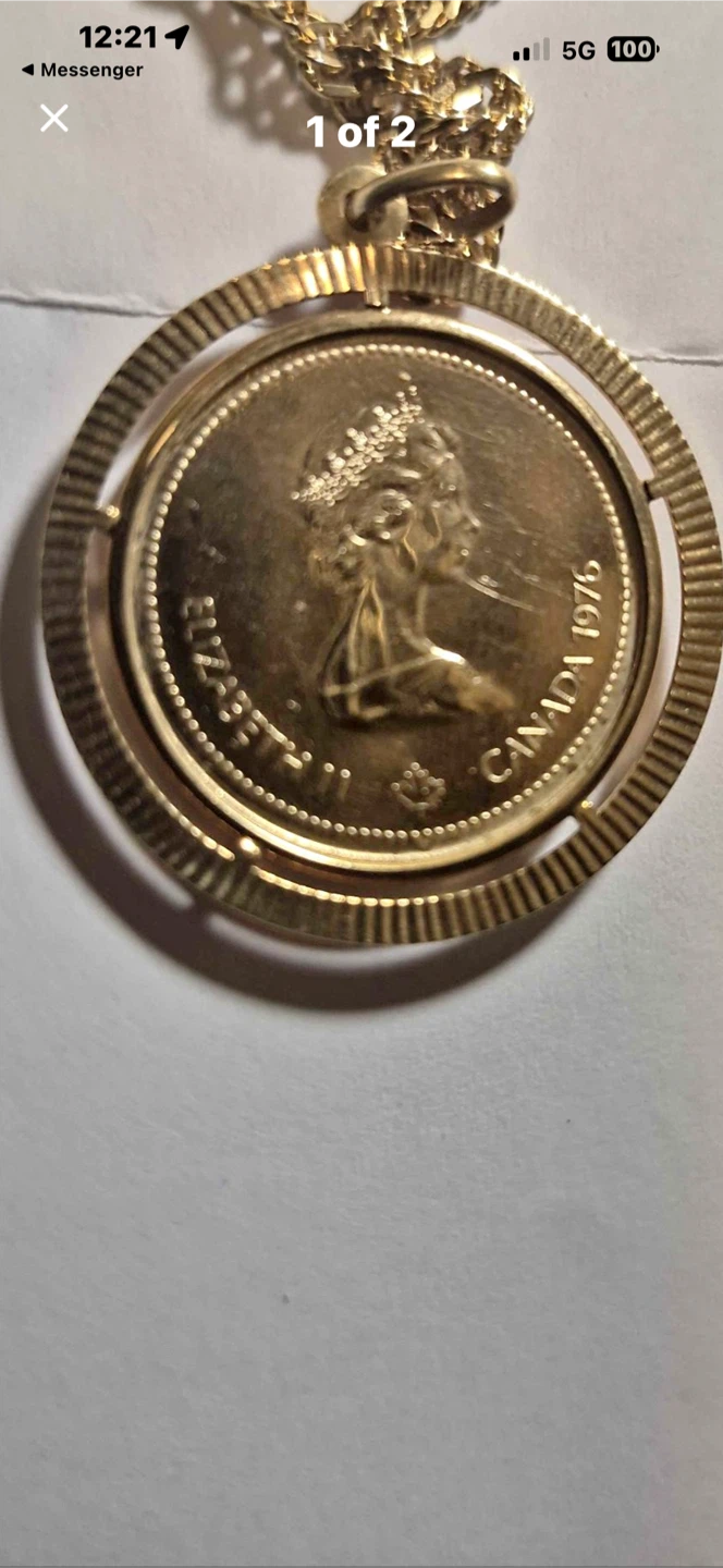 1976 Canadian 100 Dollars Gold Coin Necklace - photo 2