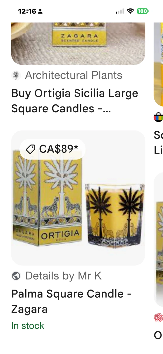 Ortigia Sicilia Zagara (Orange Blossom) Square Candle