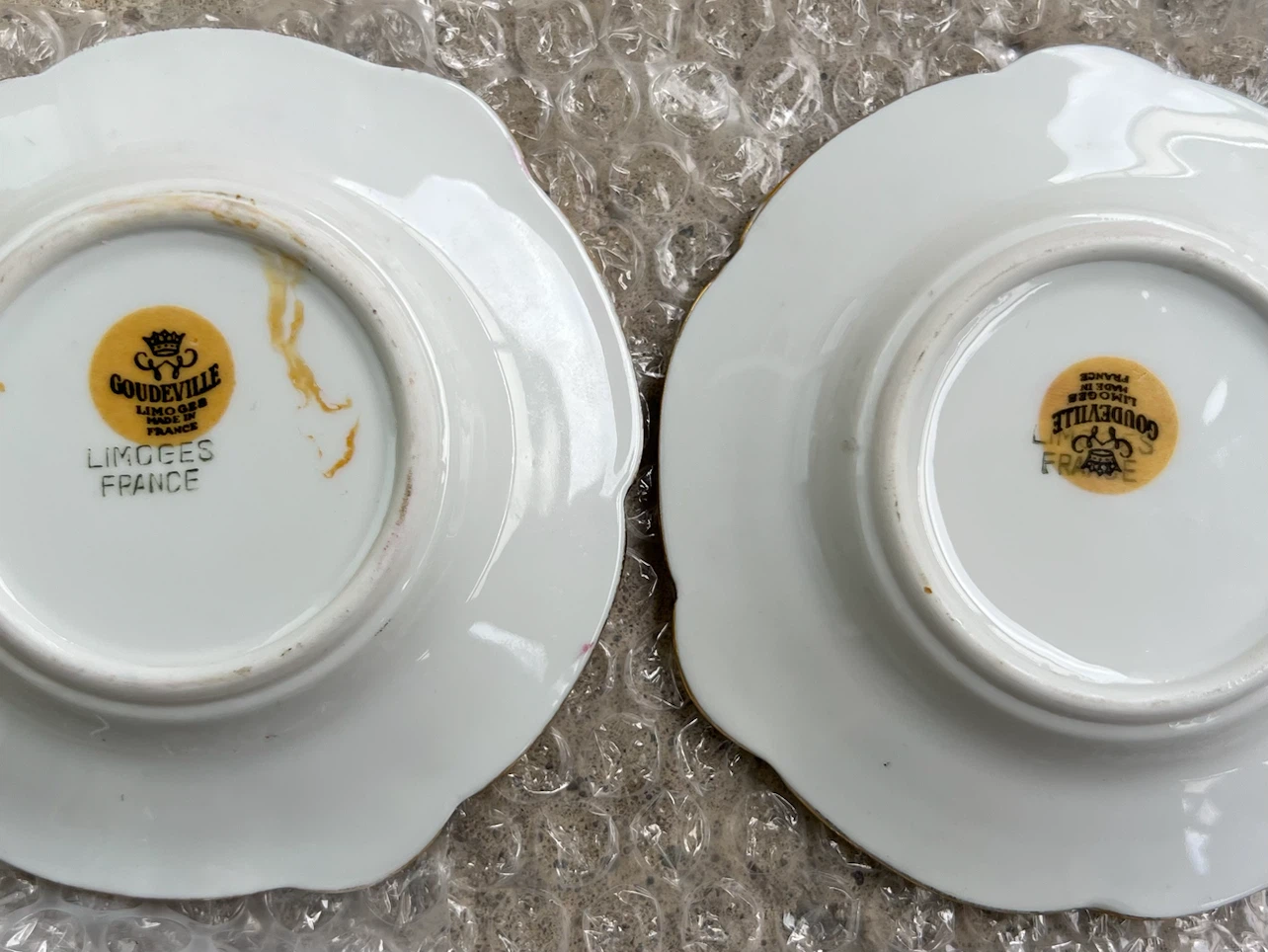 Set of 2 Goudeville Limoges Porcelain Ashtrays - photo 2