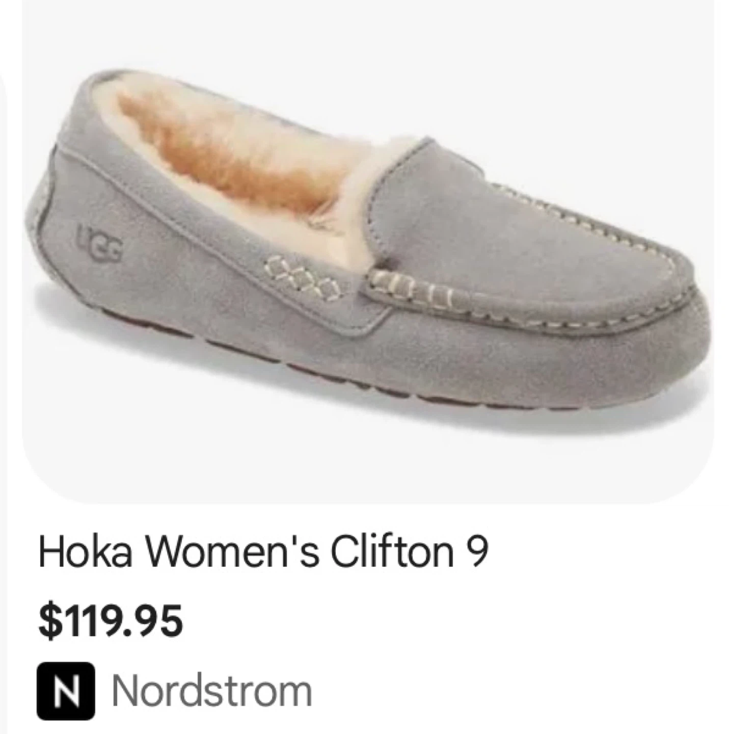 UGG Ansley Slippers Gray Size 38