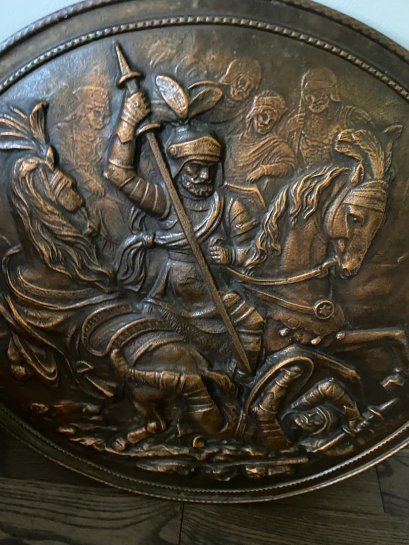 Vintage Embossed Metal Wall Plaque - photo 3