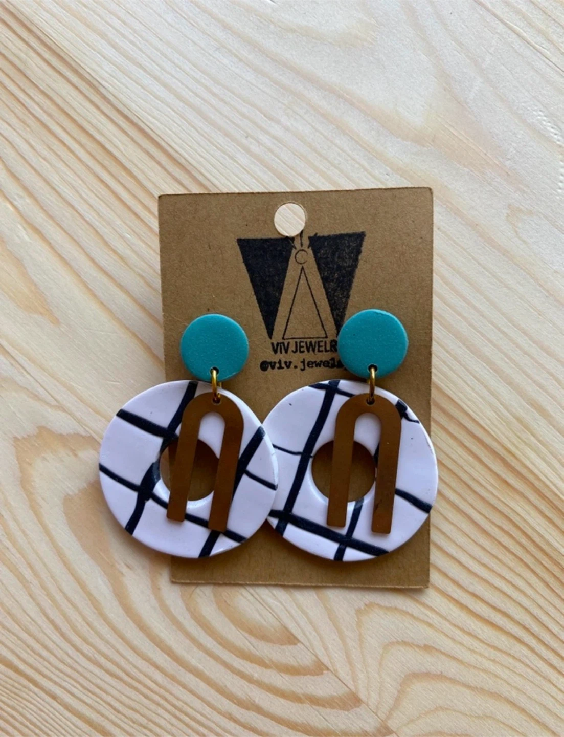 Polymer Clay Geometric Monochromatic Dangle Earrings