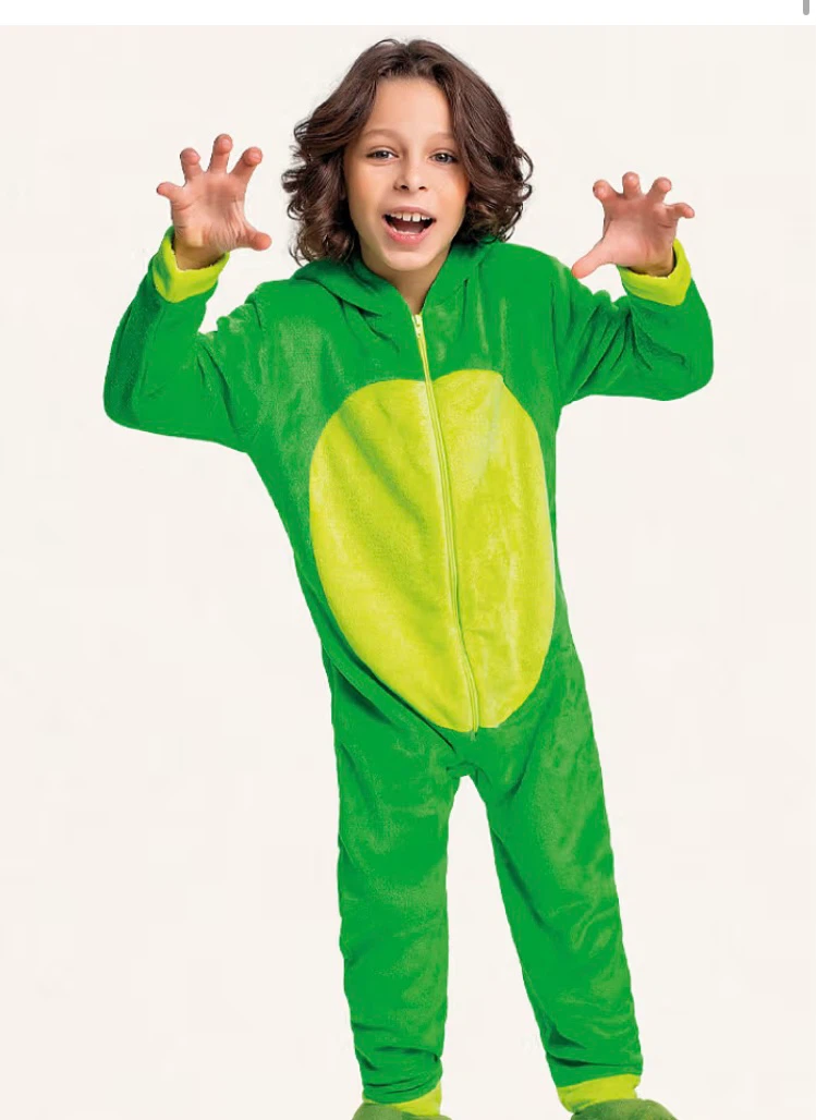 Kids Dinosaur Fleece Onesie Size 8Y - photo 4