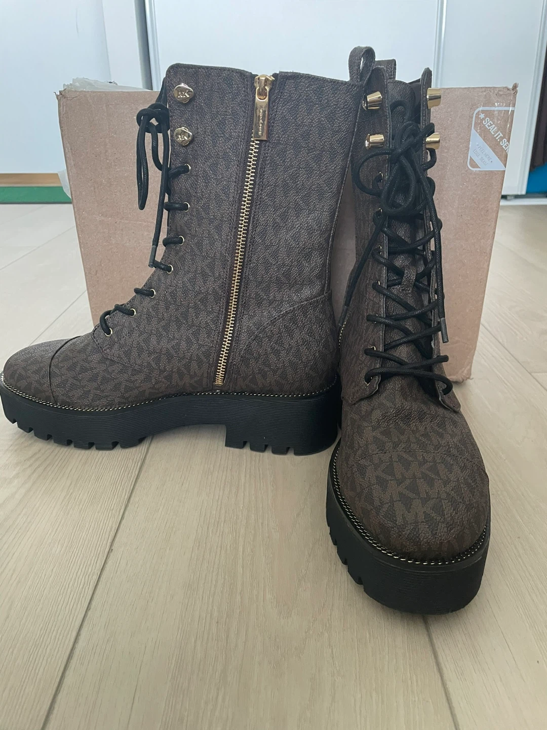Michael Kors Logo Print Combat Boots - photo 2
