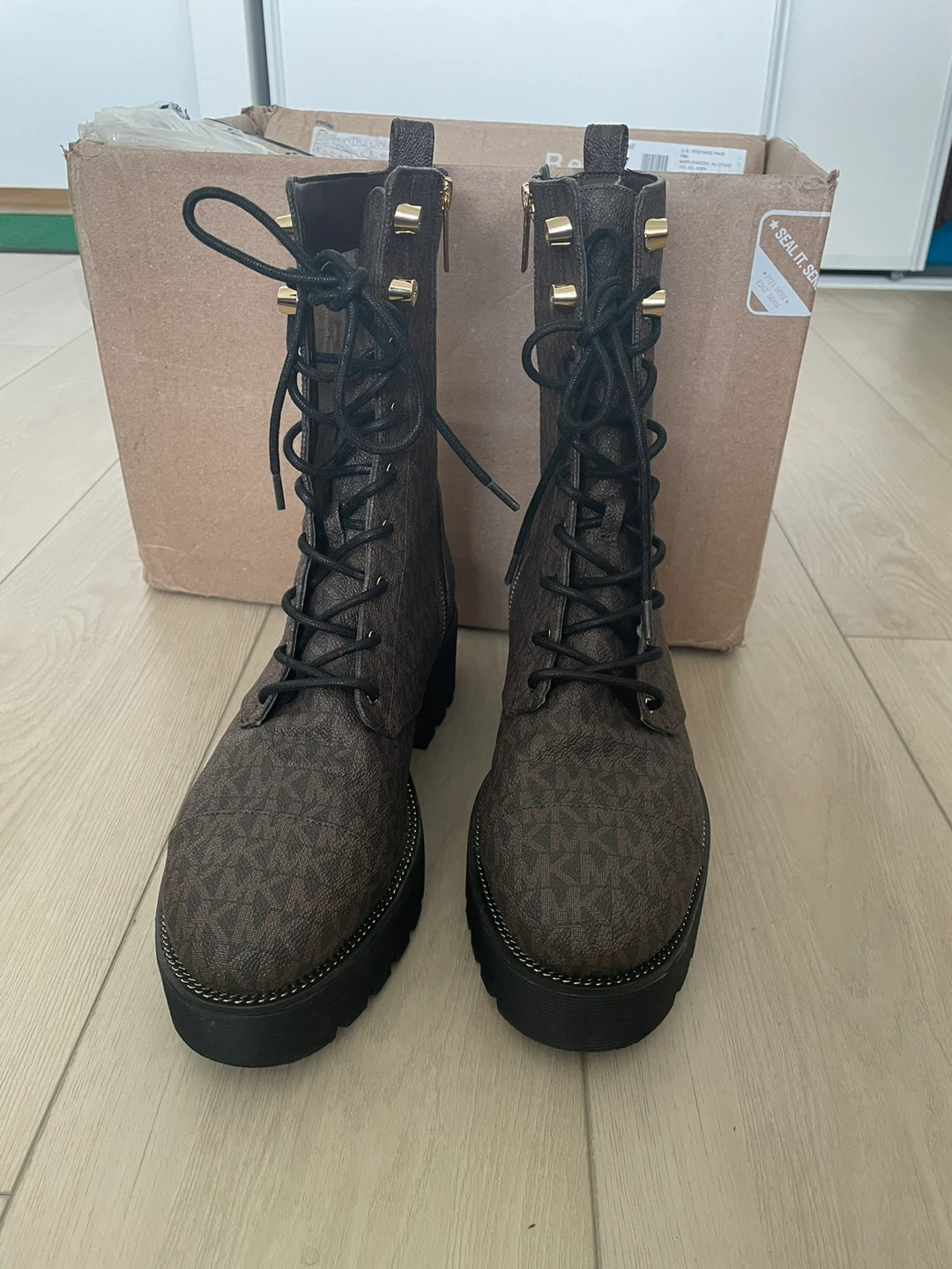 Michael Kors Logo Print Combat Boots - photo 3