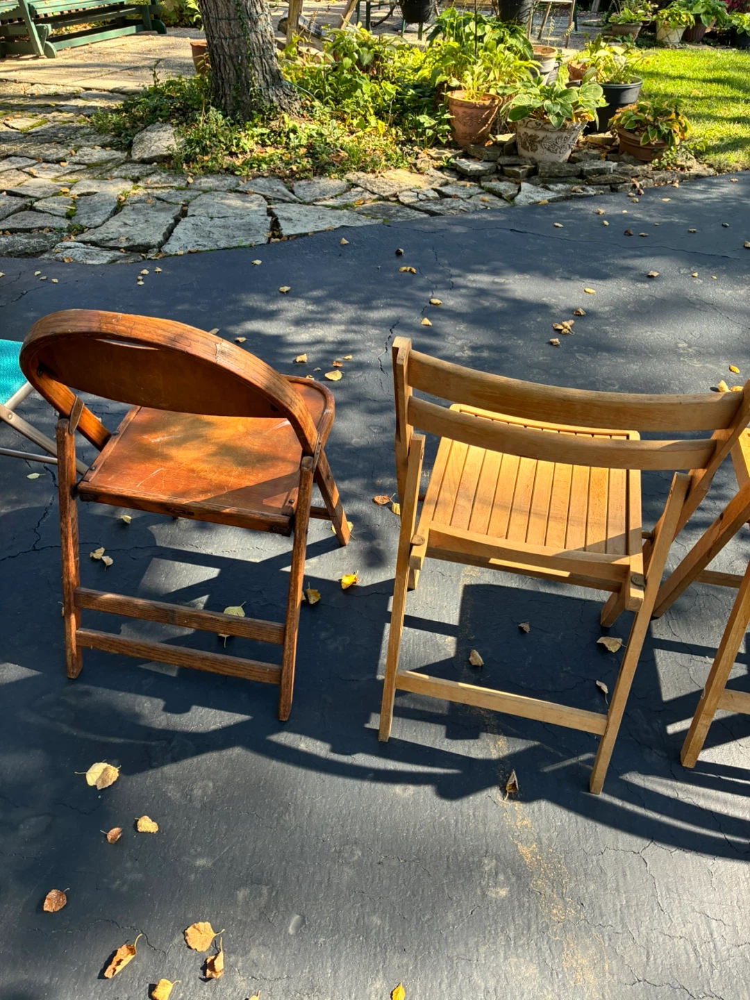 Six folding chairs