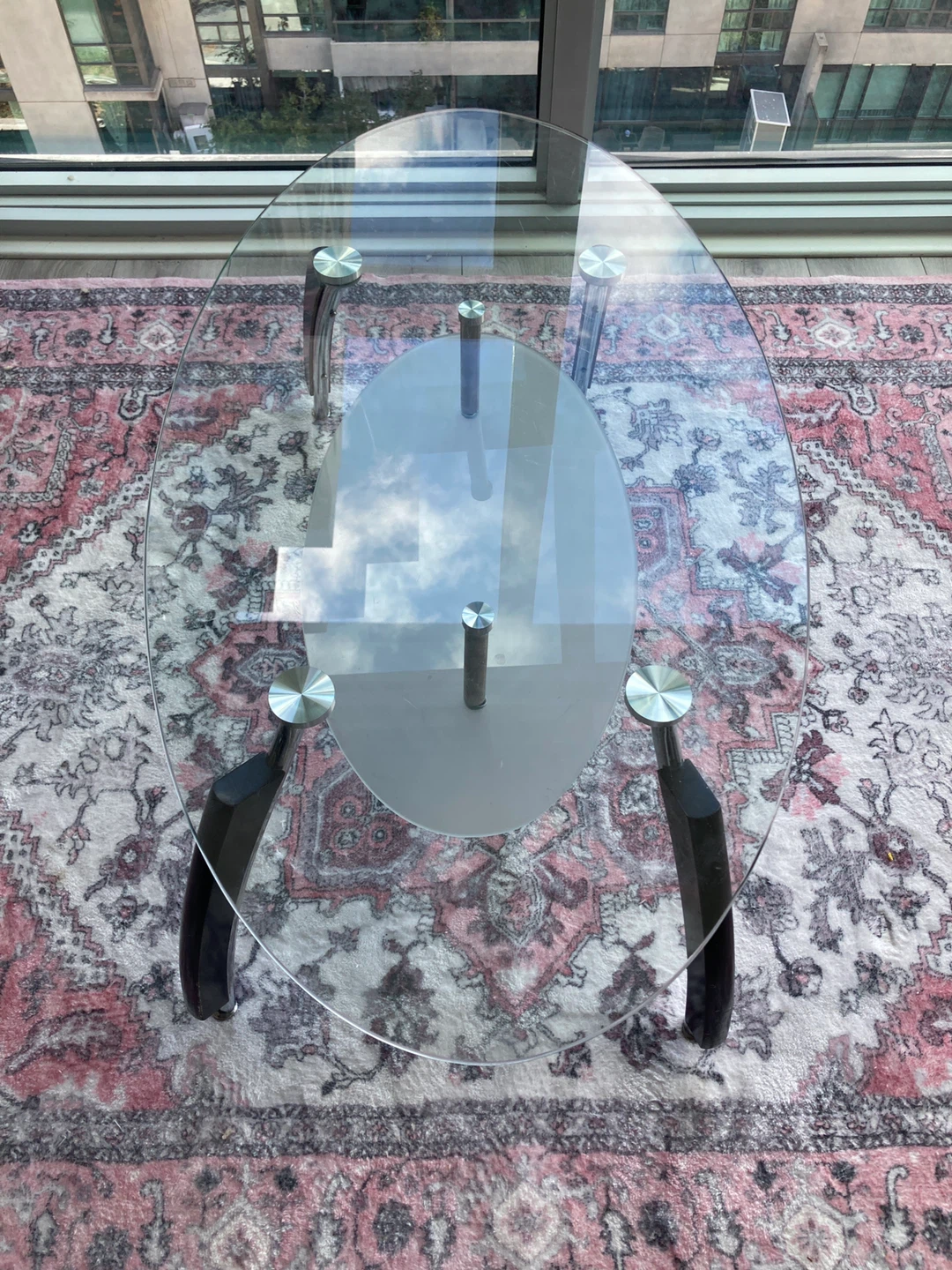 Oval Glass Coffee Table