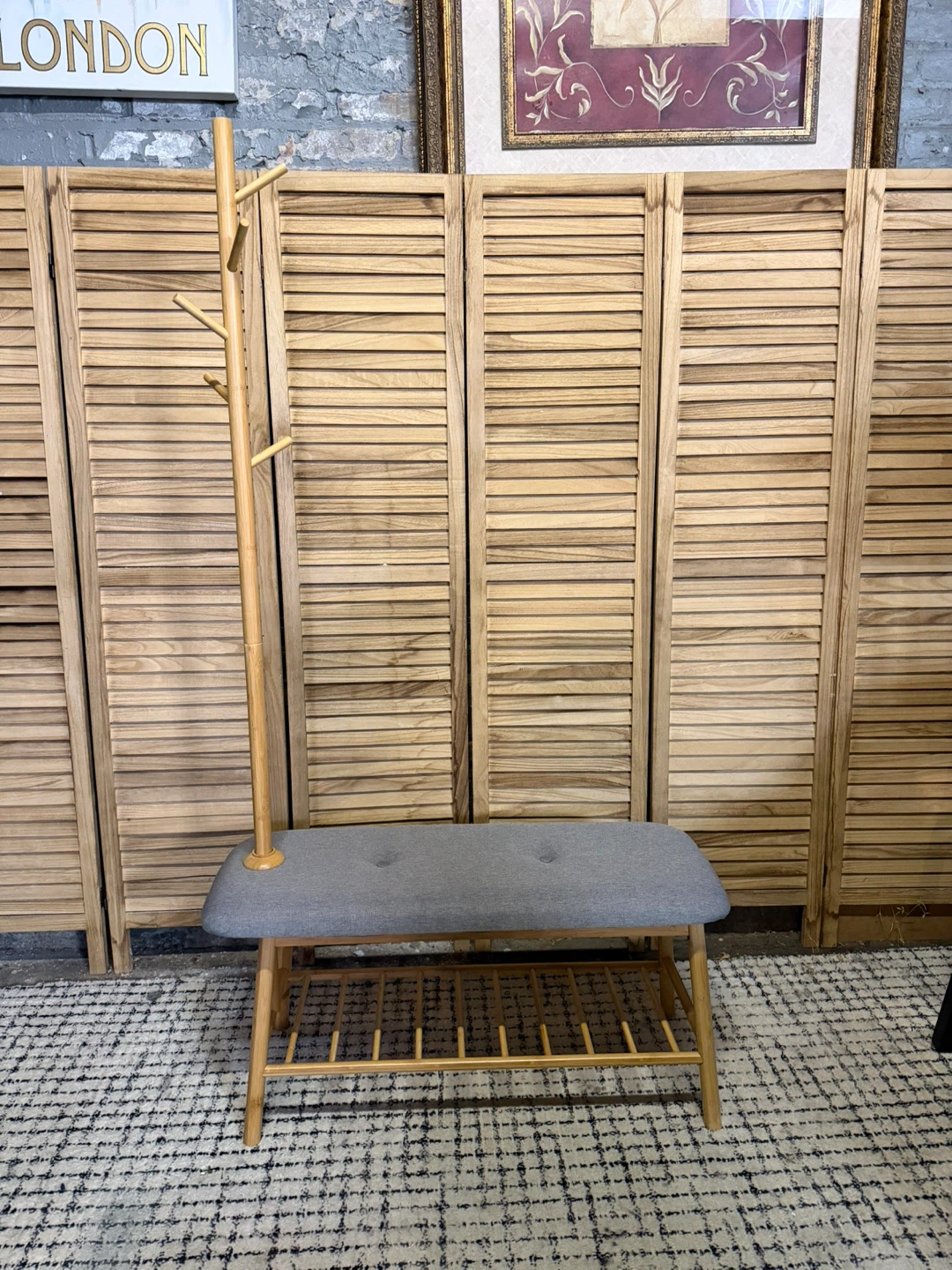 Entryway Coat Rack and Shoe Bench