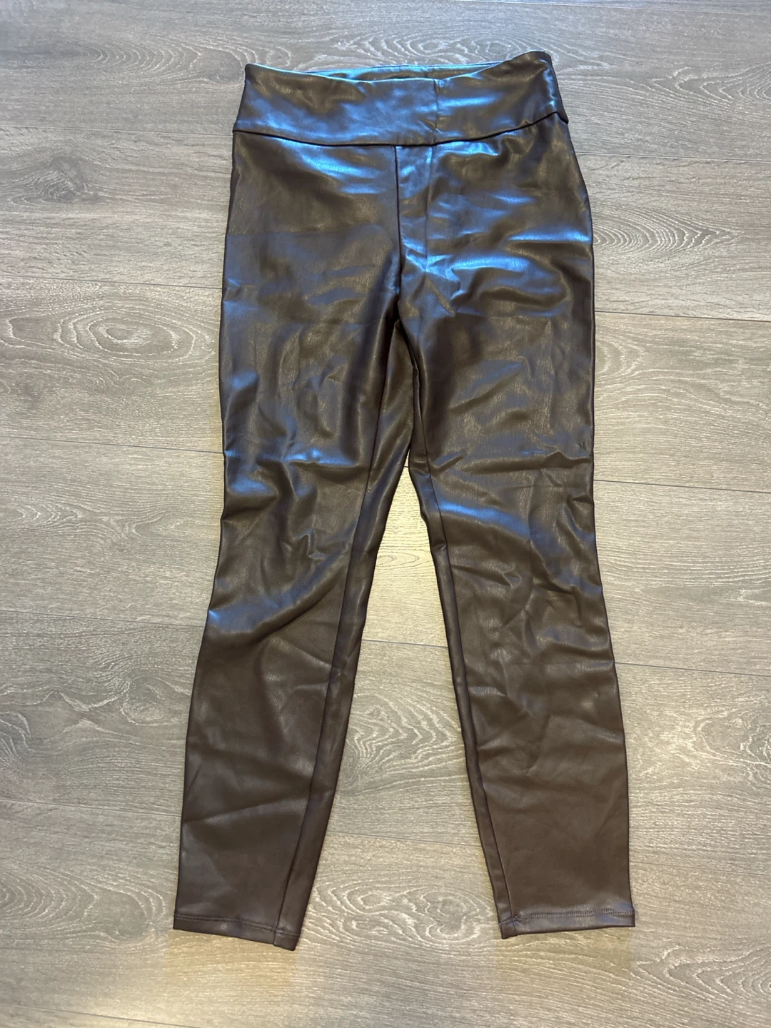 Reitmans Brown Vegan Leather Leggings - Size 8 - photo 2
