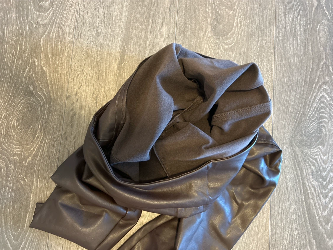 Reitmans Brown Vegan Leather Leggings - Size 8 - photo 3