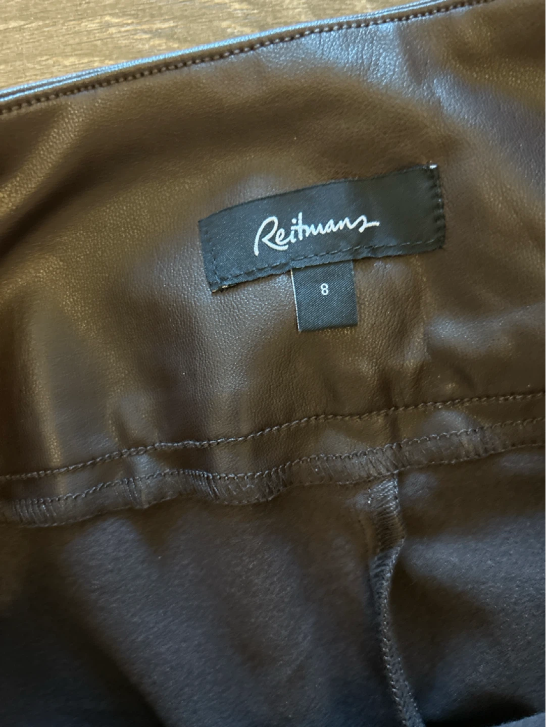 Reitmans Brown Vegan Leather Leggings - Size 8 - photo 4