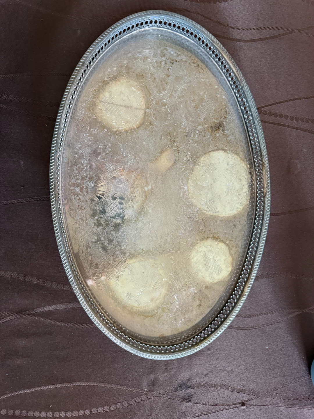 Wm A Rogers Silver Plated Oval Tray