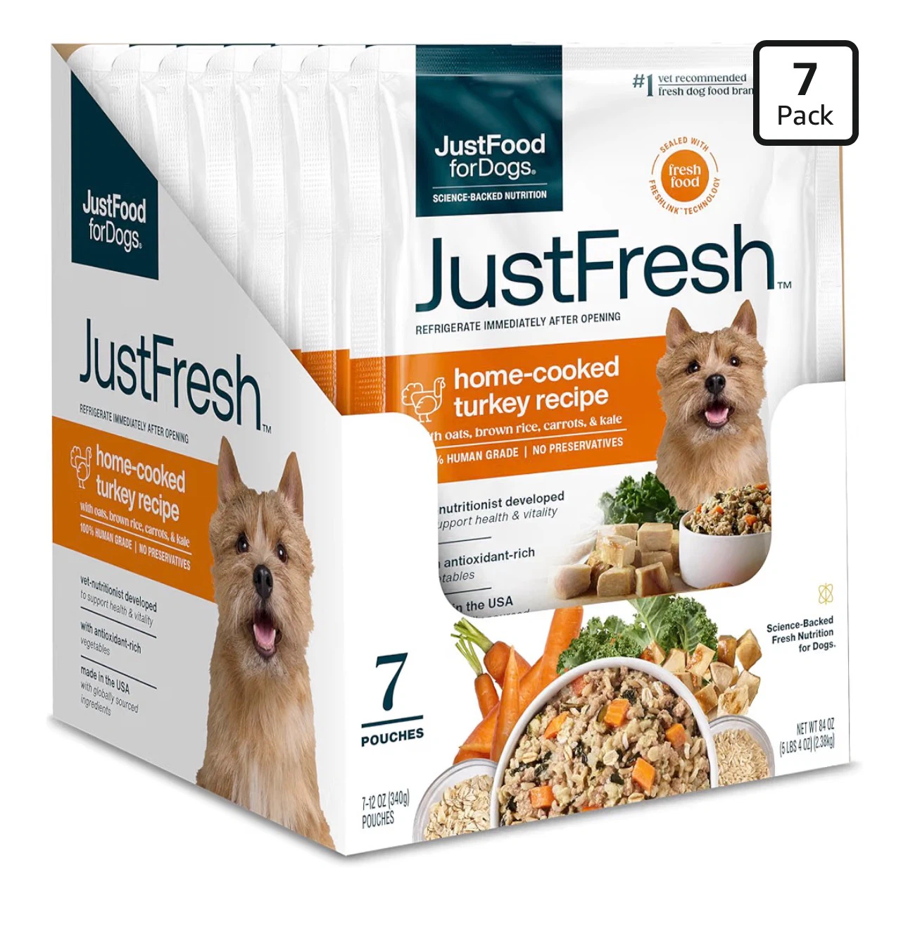 JustFoodForDogs JustFresh Turkey Recipe 7-Pack