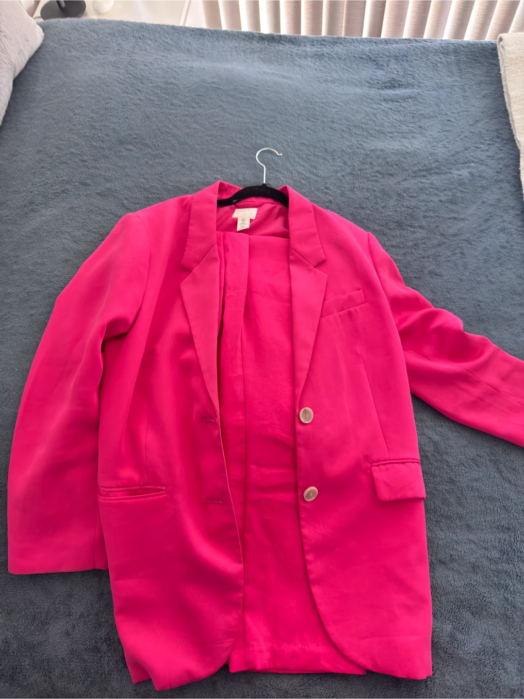 H&M Bright Pink Blazer and Trousers Set