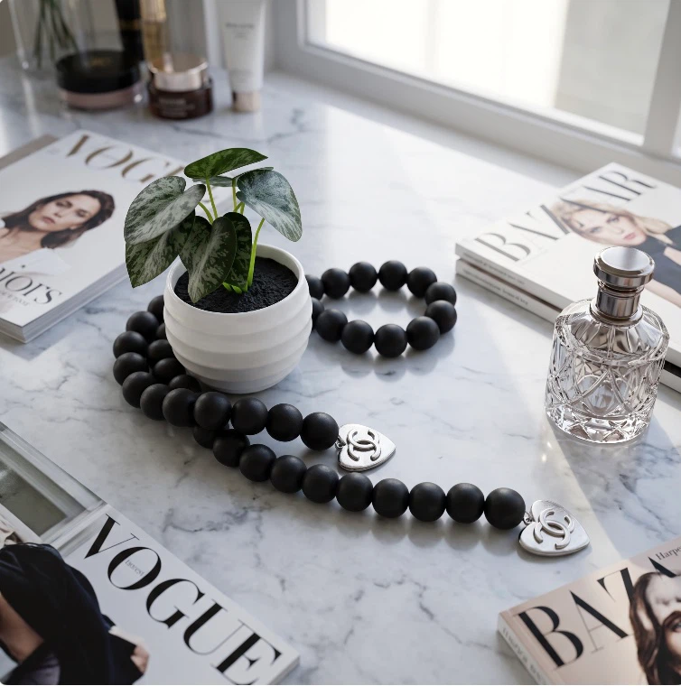 Chanel Black Beaded Decorative Garland - photo 3