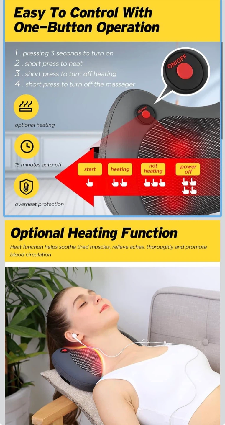 NURSAL Shiatsu Back and Neck Massager - photo 3
