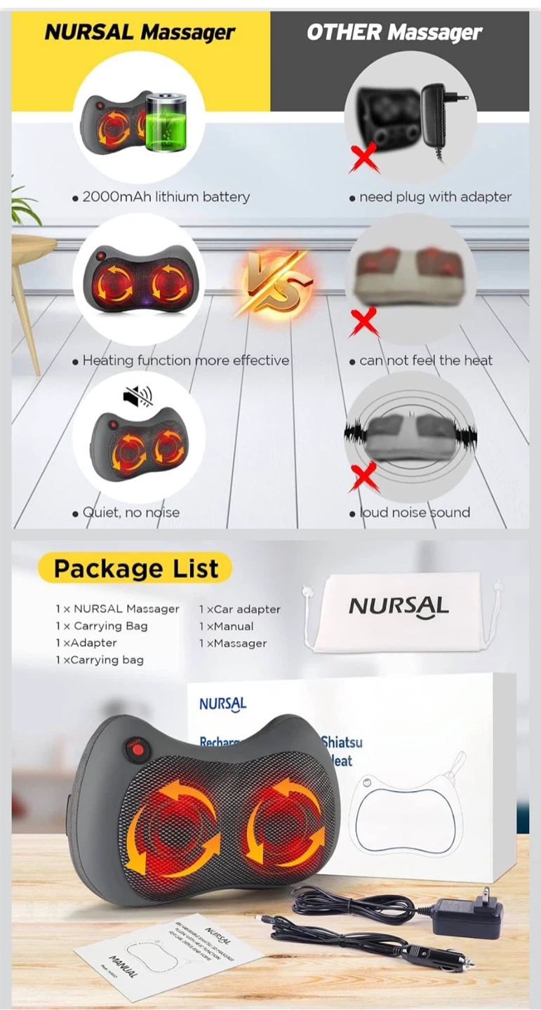 NURSAL Shiatsu Back and Neck Massager - photo 4