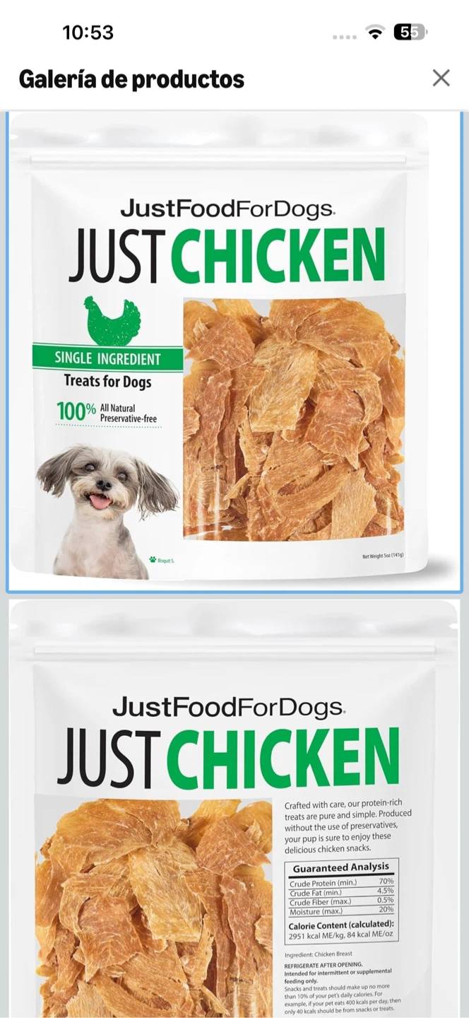 JustFoodForDogs Just Chicken Dog Treats 5oz