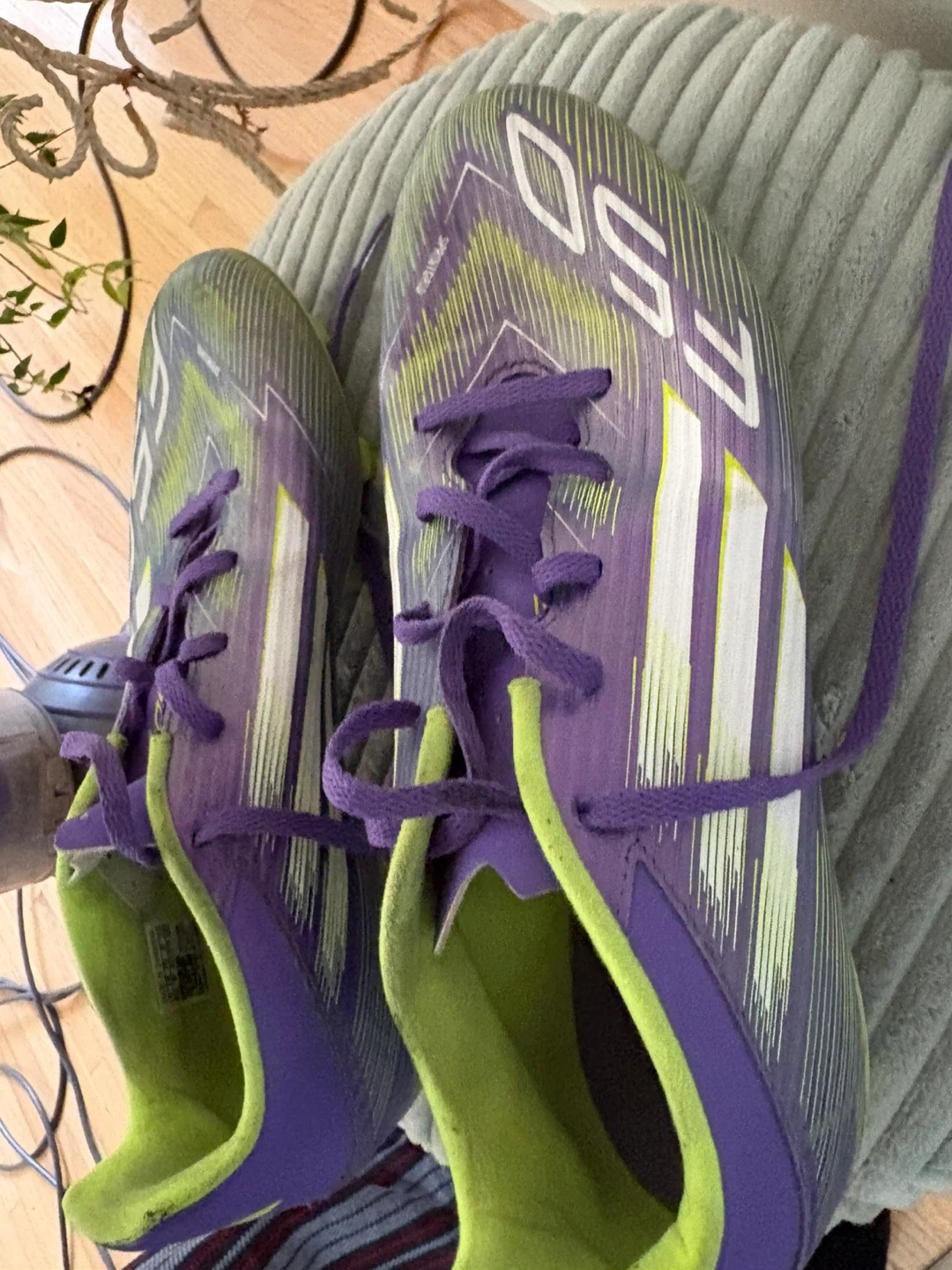 Adidas F50 Soccer Cleats Purple and Lime - photo 3