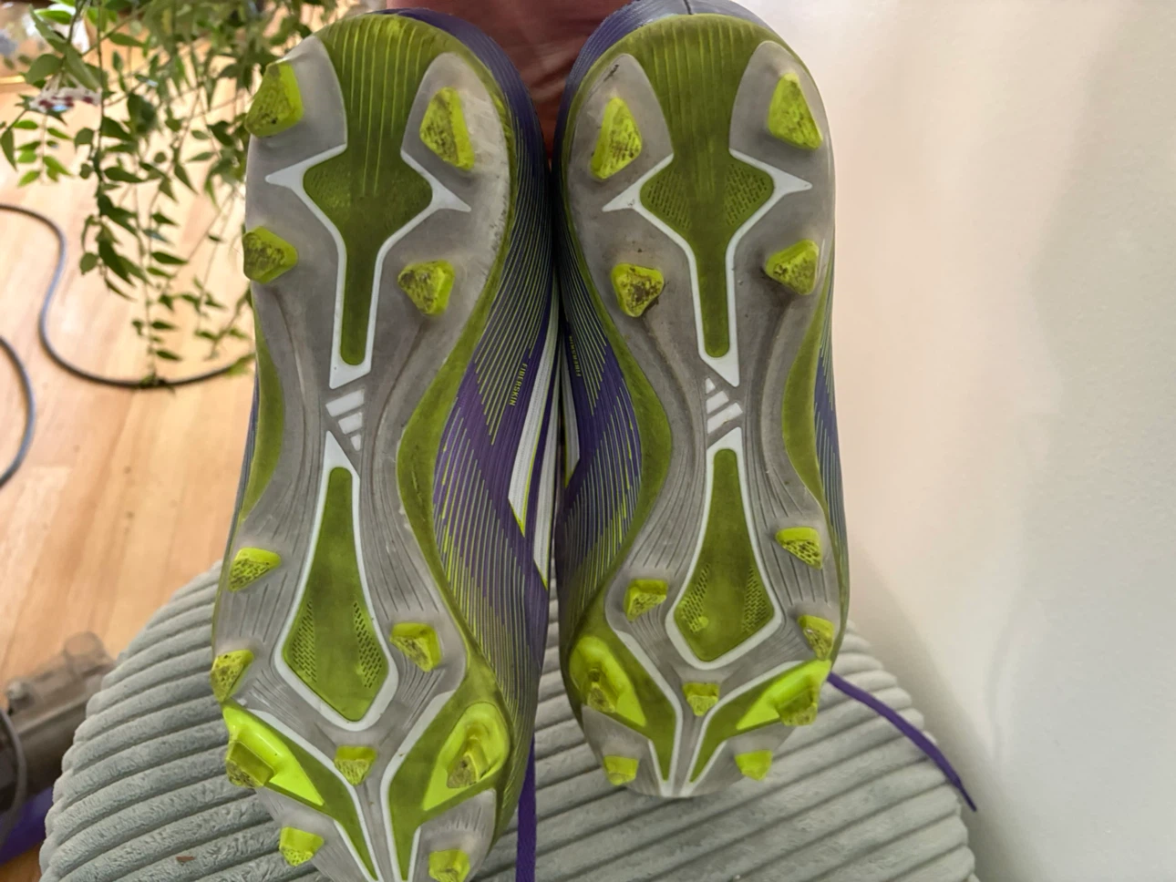 Adidas F50 Soccer Cleats Purple and Lime - photo 4